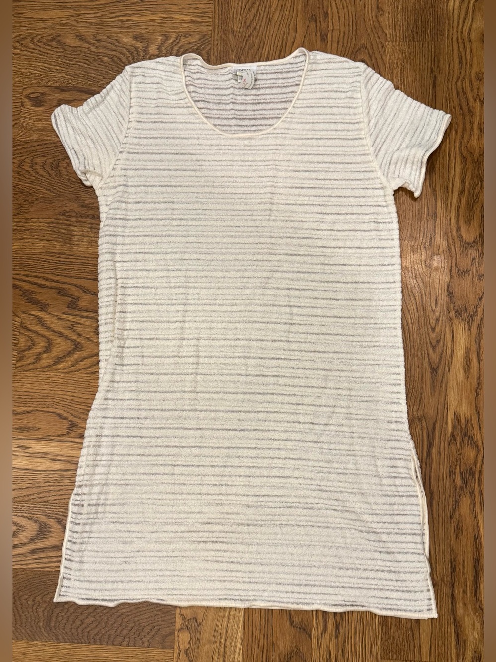 NWT - La Perla Cream Short-Sleeve Ribbed Tunic Dress Size 44 RARE ITALIAN SAMPLE